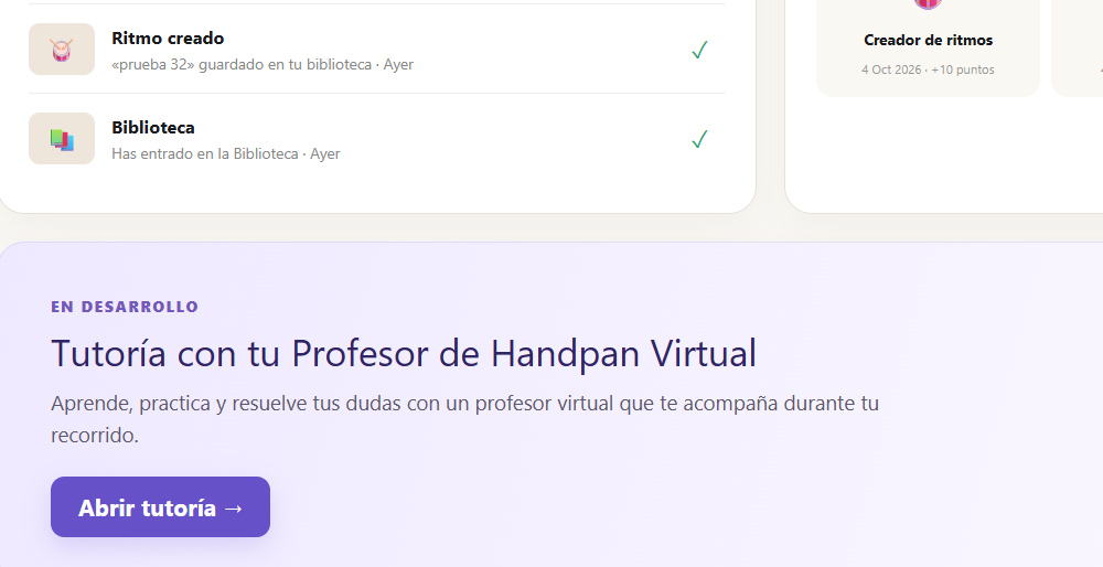 Presentación del Profesor Virtual de Handpan